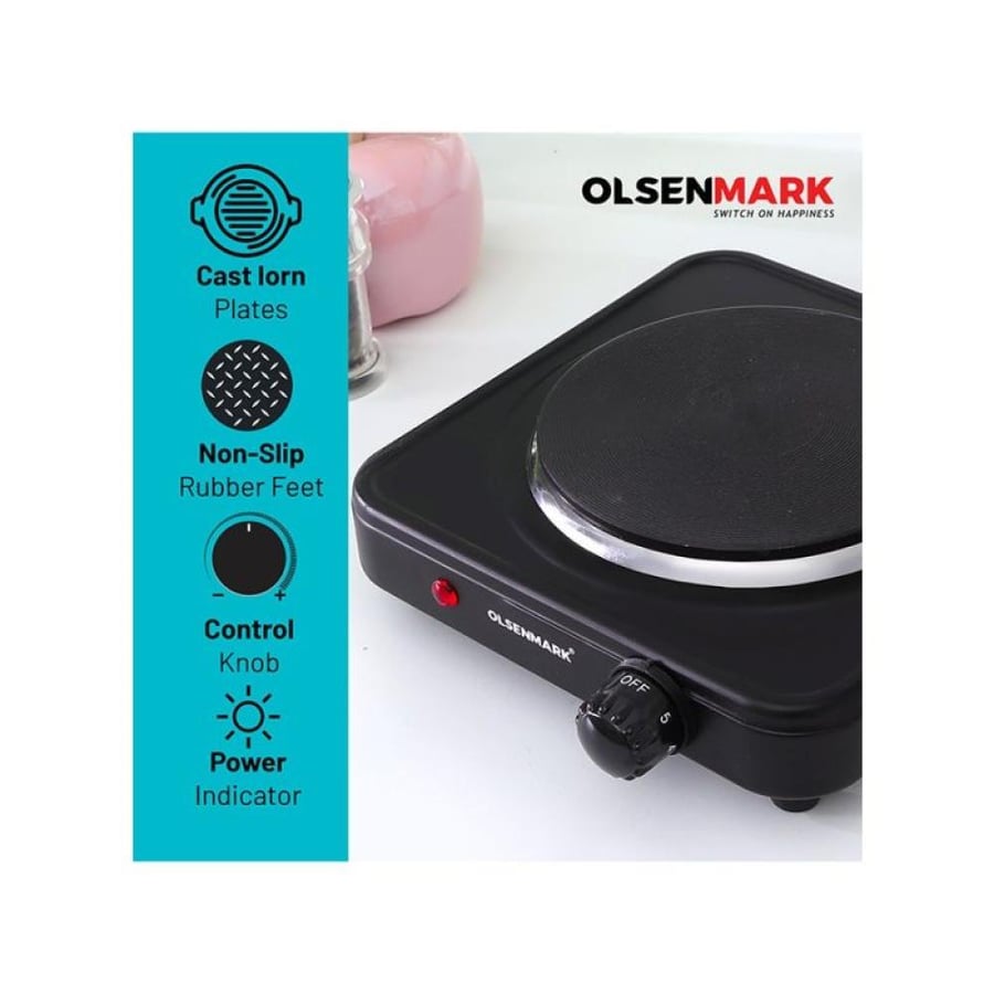 Olsenmark Electric Stove 1000W Black