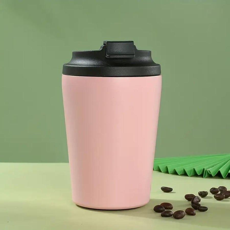 كوب حافظ حرارة استيل وردي 360 مل