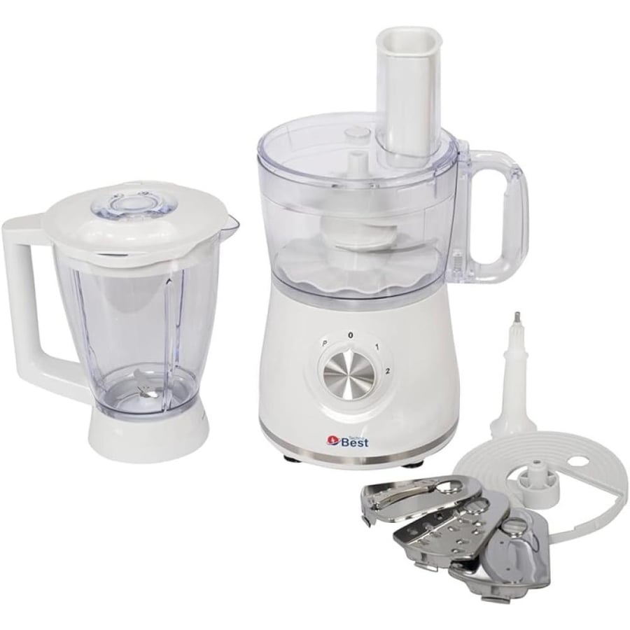 Techno Best Multifunctional Food Processor With 2 Speeds And 7 Accessories 1.2 L 600 W White