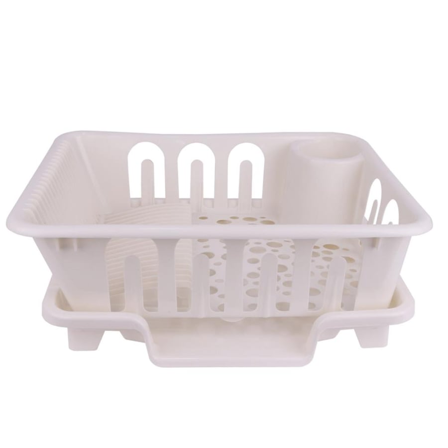 White Plastic Dish Rack with one tier