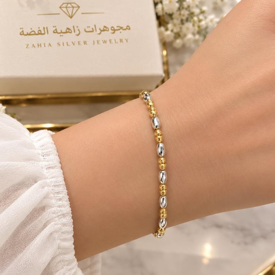 اسوارة فضة عيار 925 نسائية اصلية من متجر زاهية الفضة في السعودية
