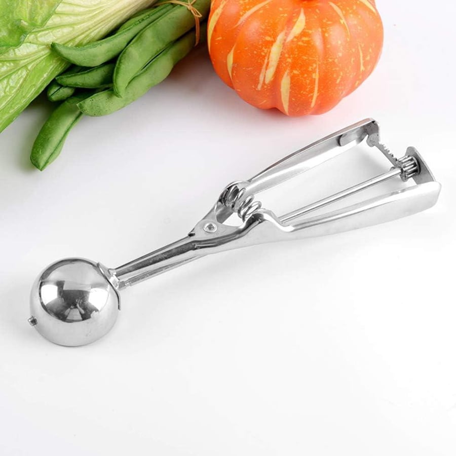Ice cream scoop, biscuit scoop made of stainless steel with trigger release