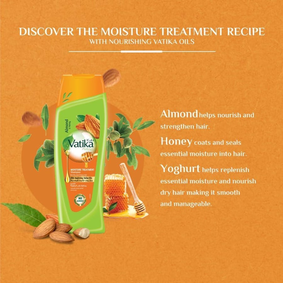 Shampoo that maintains moisture with almond and honey extract from Vatika – 200 ml