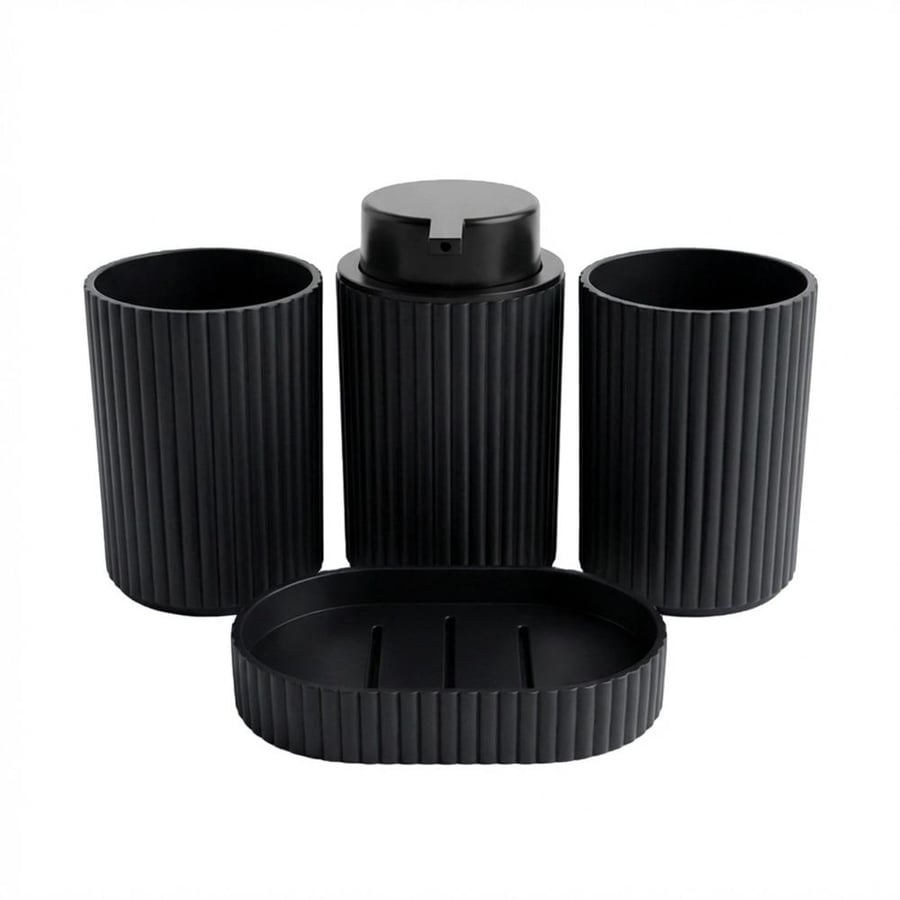 Bathroom accessories set plastic – 1 set × 4 pieces