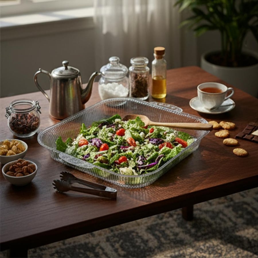 Square transparent acrylic serving plate - 1- AL-9136
