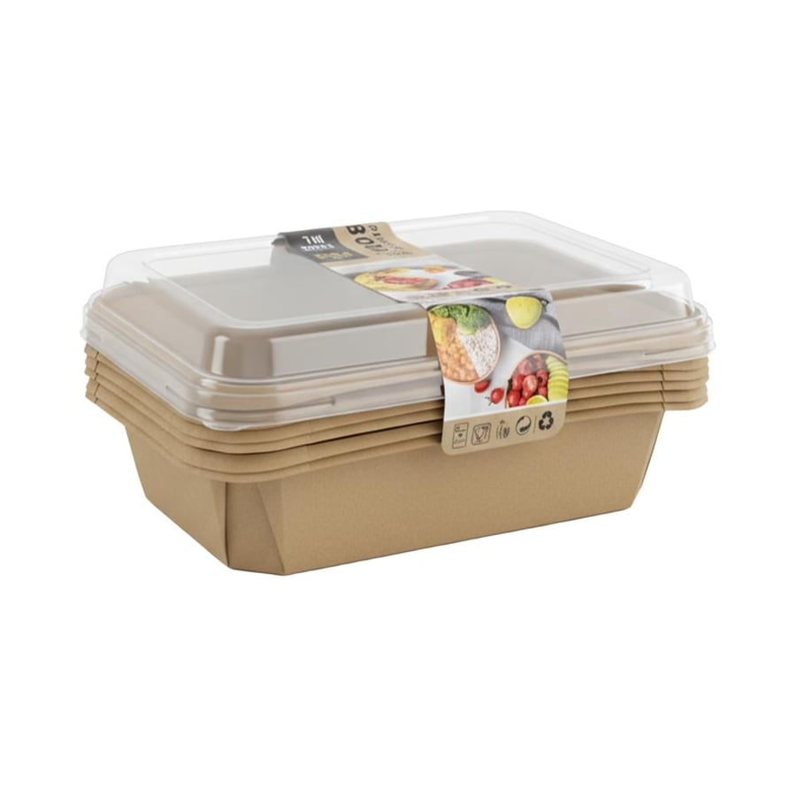 Paper plates with plastic cover - 7 pieces × 500 ml