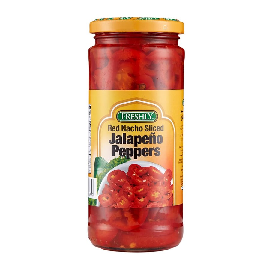 Red jalapeño pepper slices from Freshly – 510 grams