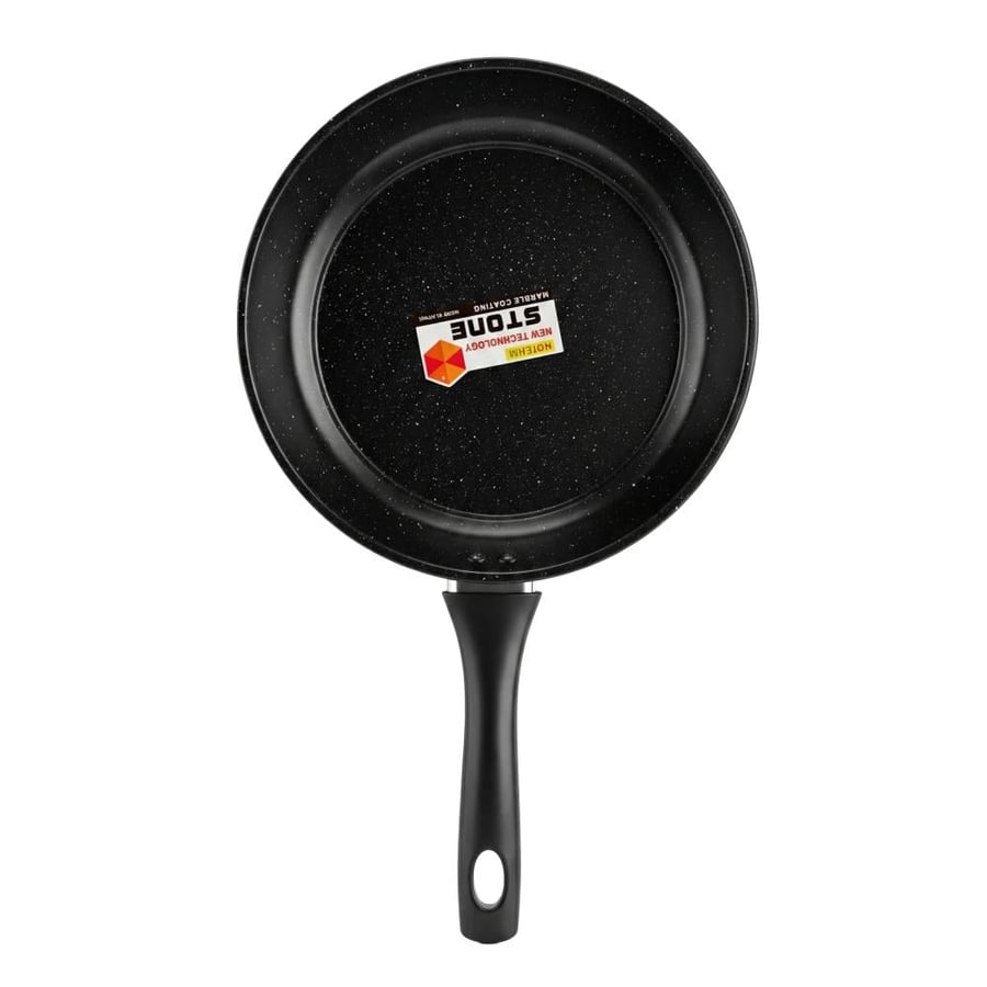 Aluminum frying pan with plastic handle