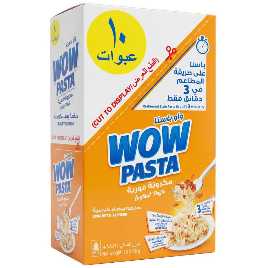 Instant pasta with creamy white sauce from Wow Pasta – 10 × 88 grams