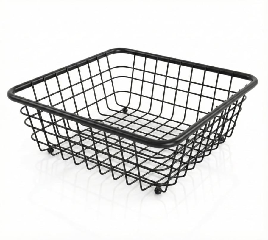 Metallic fruit basket in a square shape - AL-11660