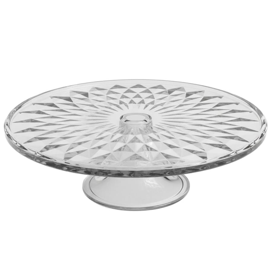 Round glass serving plate with base - WS 544