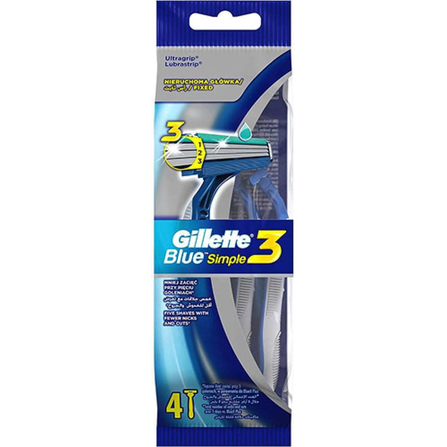 Gillette; Blue; Simple 3; for men; for single use; razor blades; (4+1) | Offers