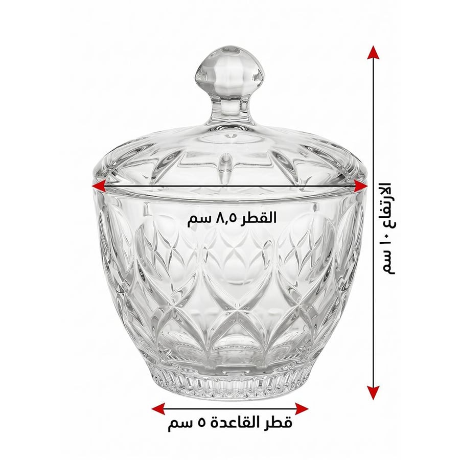 طقم سكريات زجاج بغطاء – 1 طقم × 2 حبات