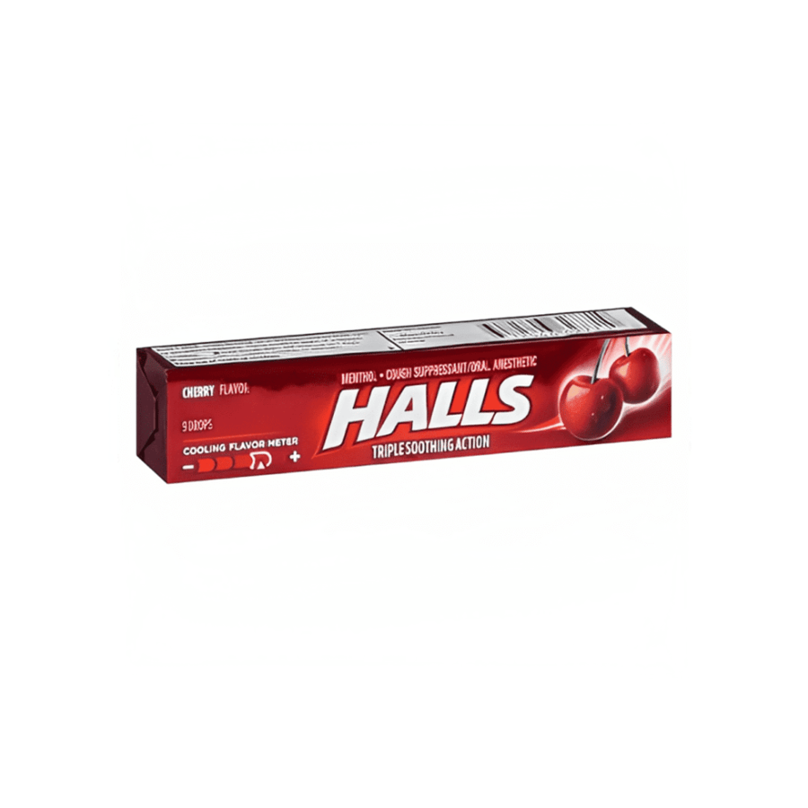 Halls candy with cherry flavor | 3 pieces | 22.4 grams