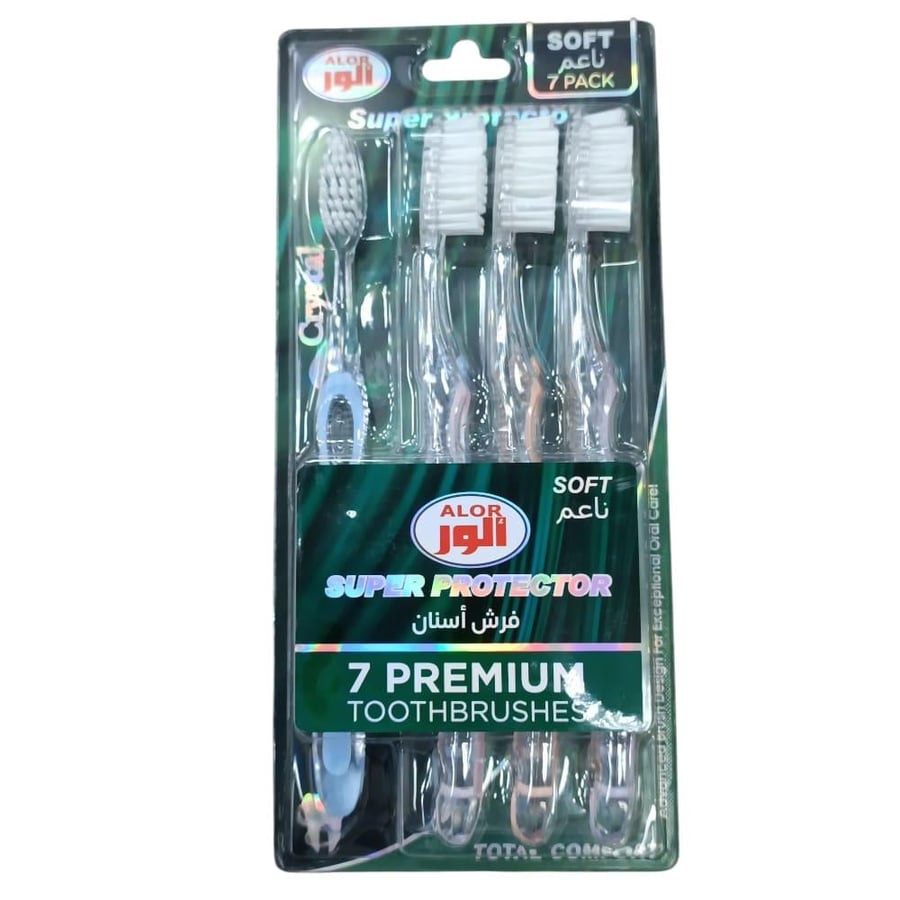 فرشاة اسنان ALOR SUPER PROTECTOR – حماية فائقة بنعومة احترافية (عبوة 7 قطع)