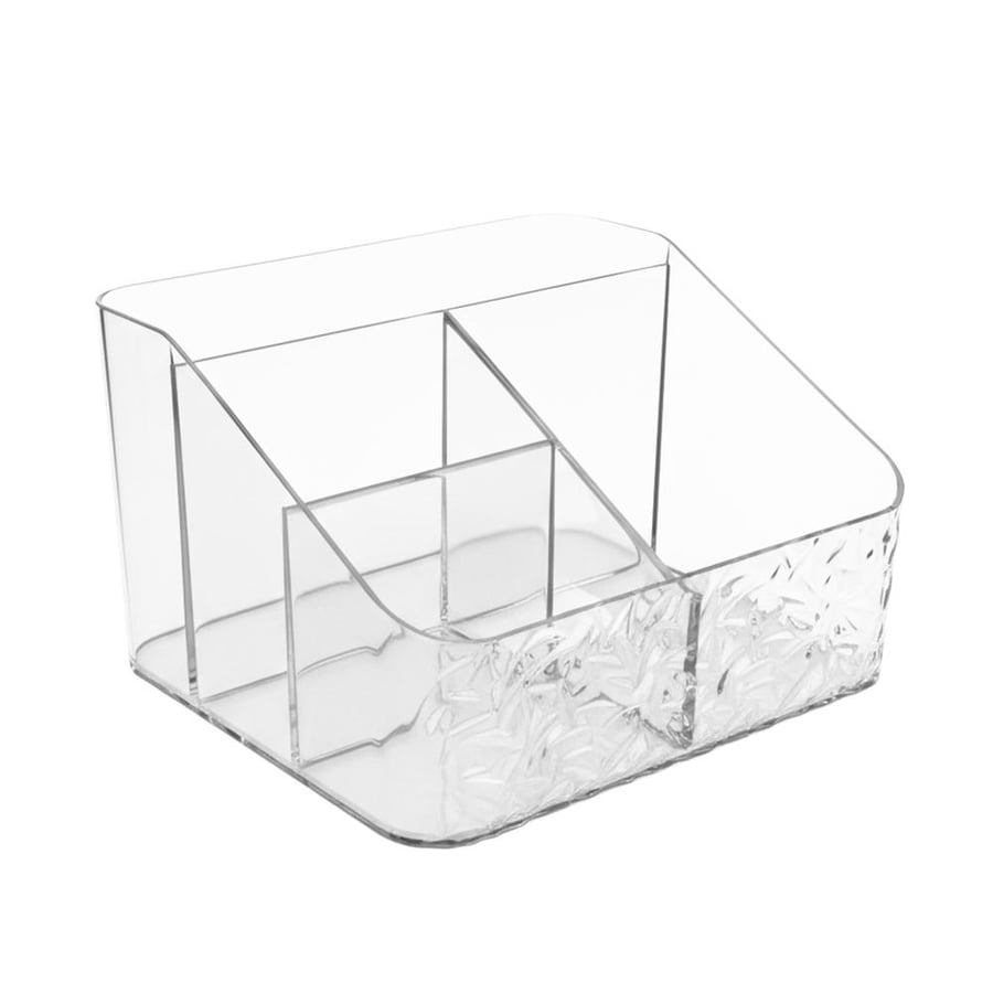 Acrylic makeup stand rectangular divided