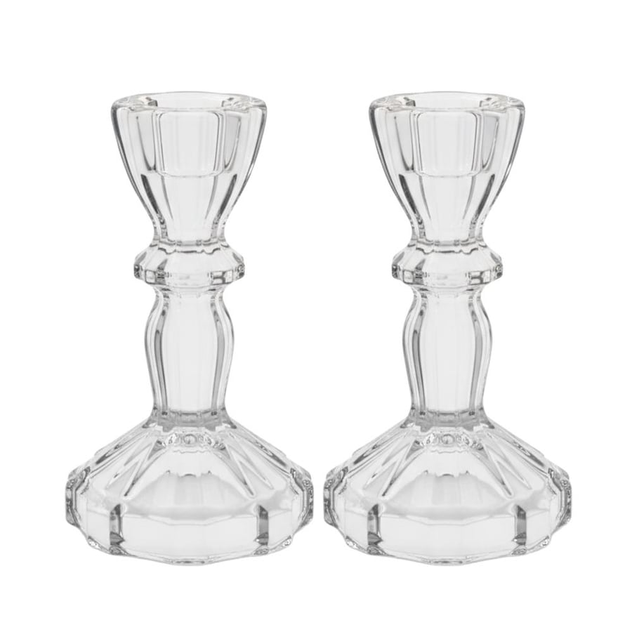 طقم شمعدان زجاجي – 1 طقم × 2 حبات