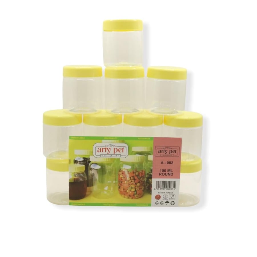Set of yellow spice containers 100ml 12 pieces