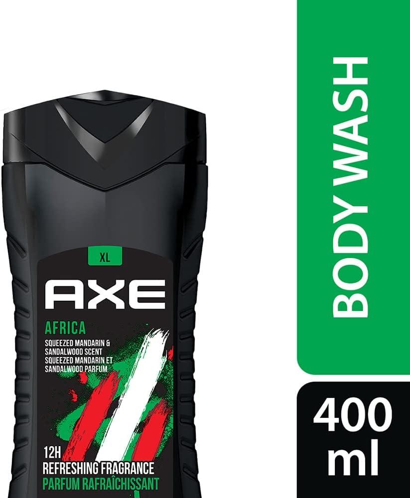 X body, face, and hair wash 3 in 1 for men from Africa, with refreshing tangerine and sandalwood scent