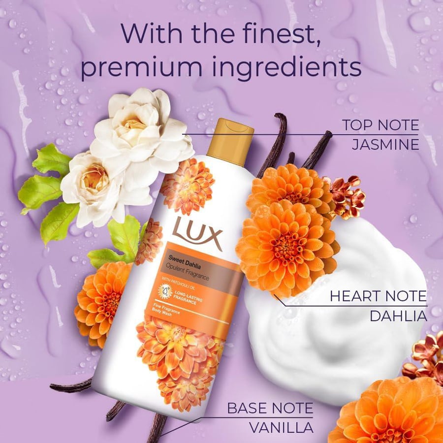 LUX Sweet Dahlia – غسول الجسم الفاخر بزيت الباتشولي 500 جرام