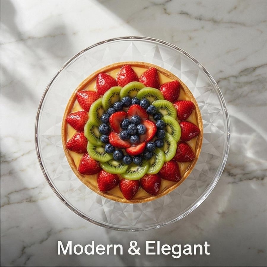 Round glass serving plate with base - WS 544