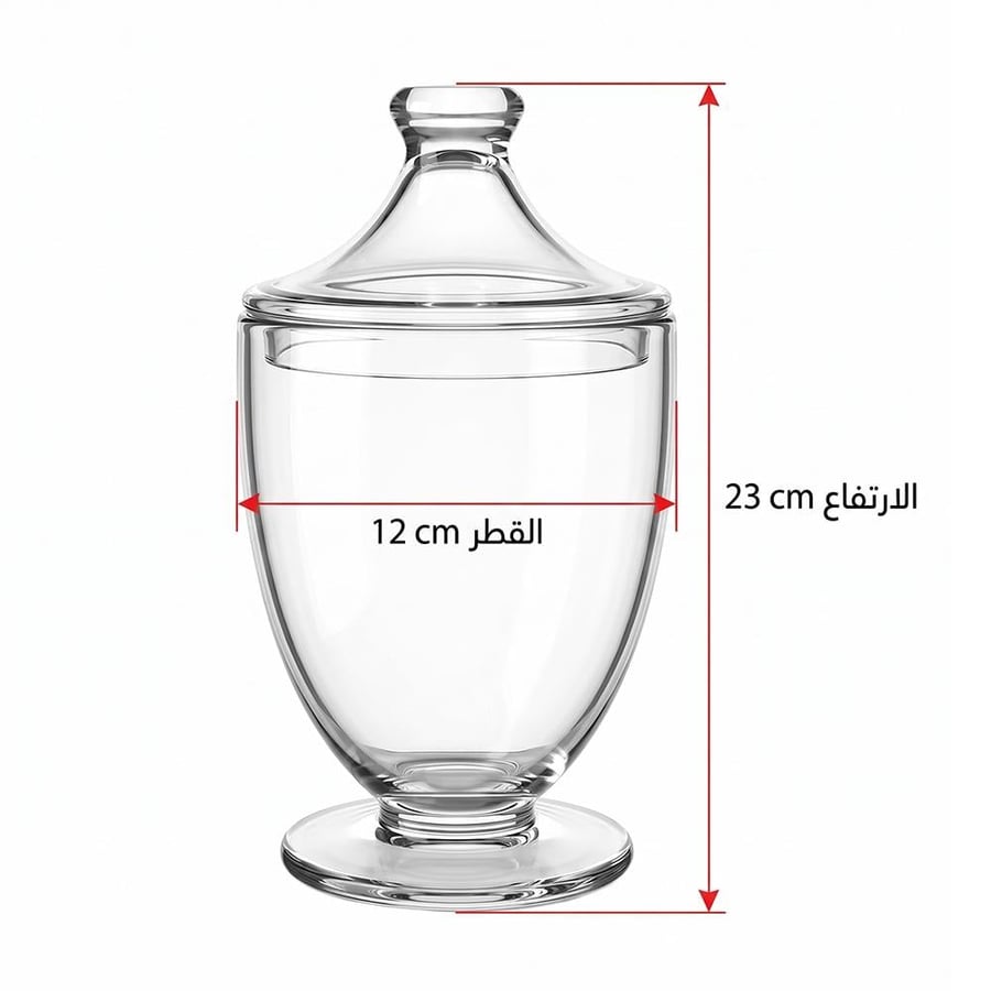سكرية زجاج بغطاء