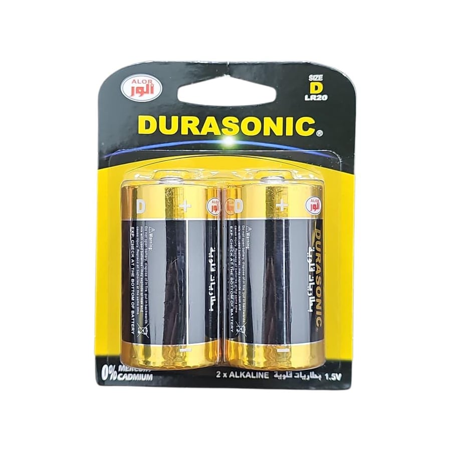 DURASONIC alkaline batteries size D (LR20) – pack of 2 batteries -LR20-2B
