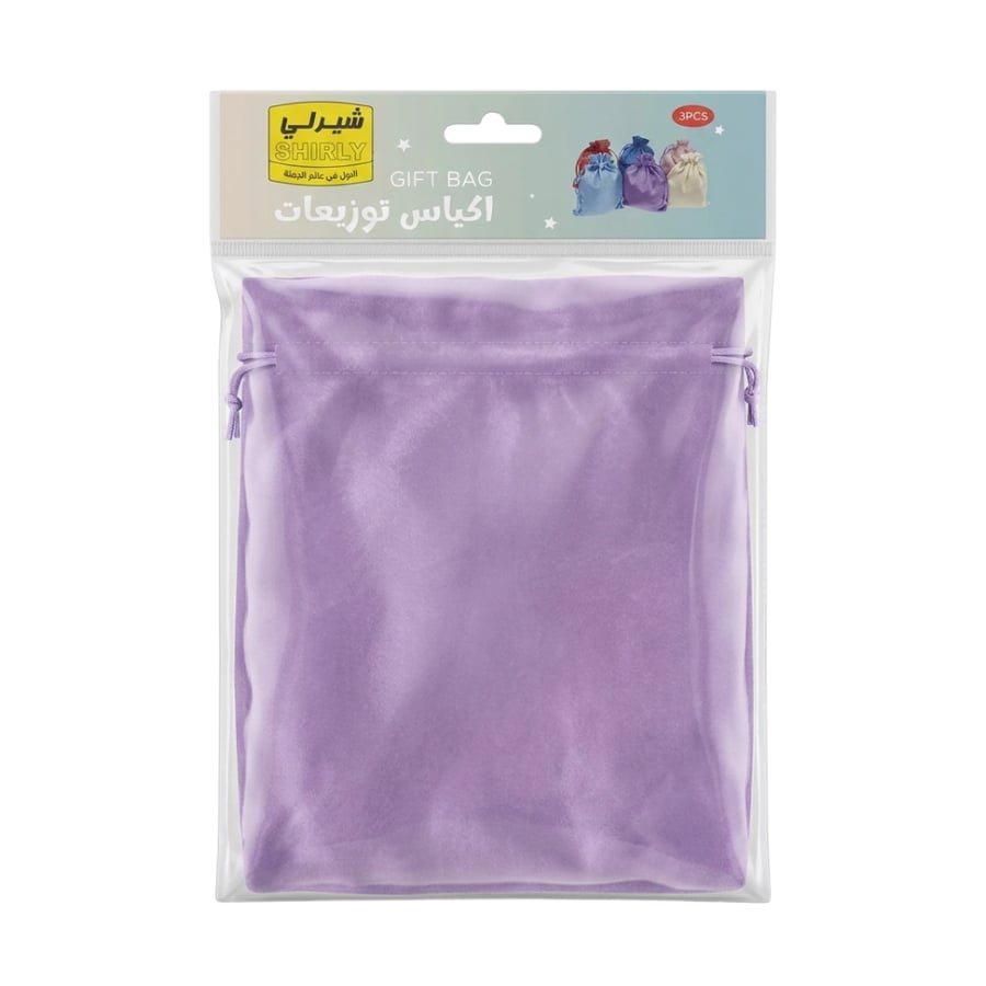 شيرلي أكياس توزيعات قماش مخمل - 1 كيس × 3 حبات