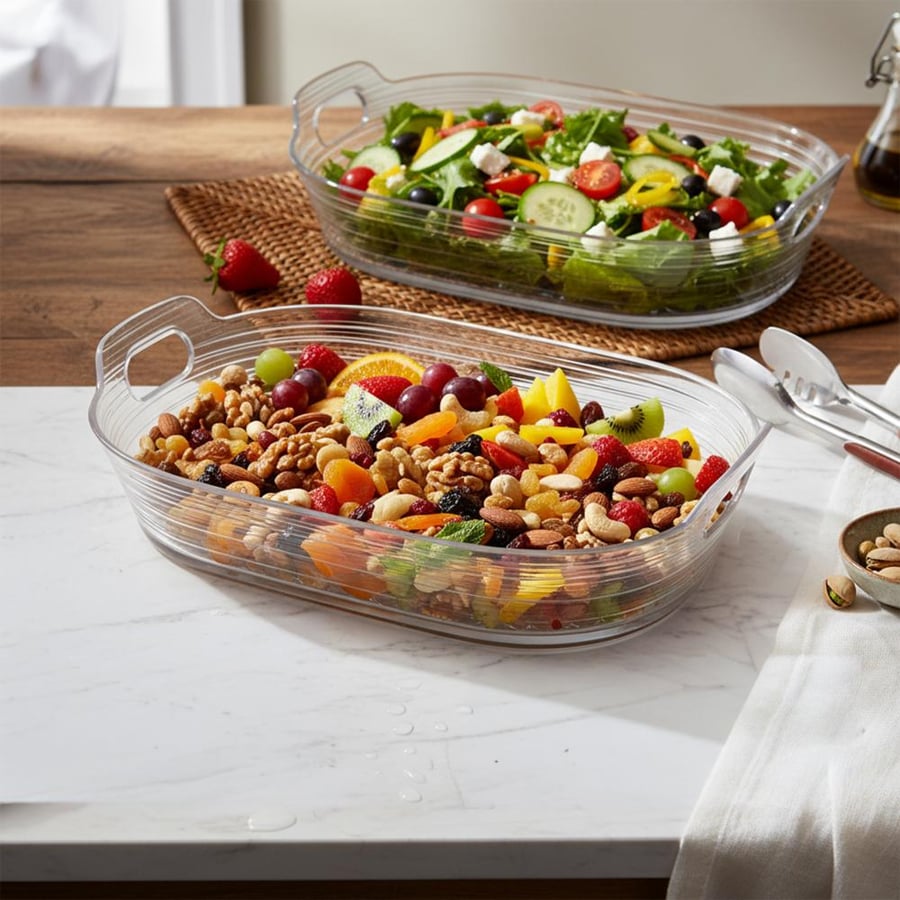 Rectangular transparent acrylic serving plate - AL-11554
