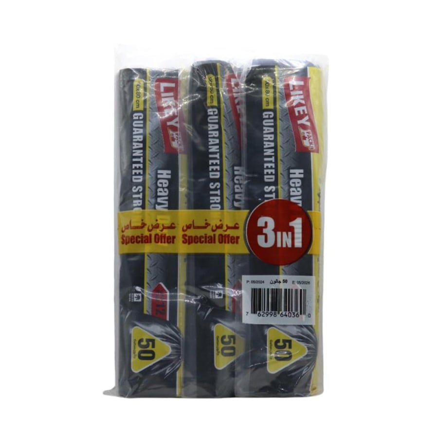 Laiki 50-gallon roll trash bags | 3 pieces |