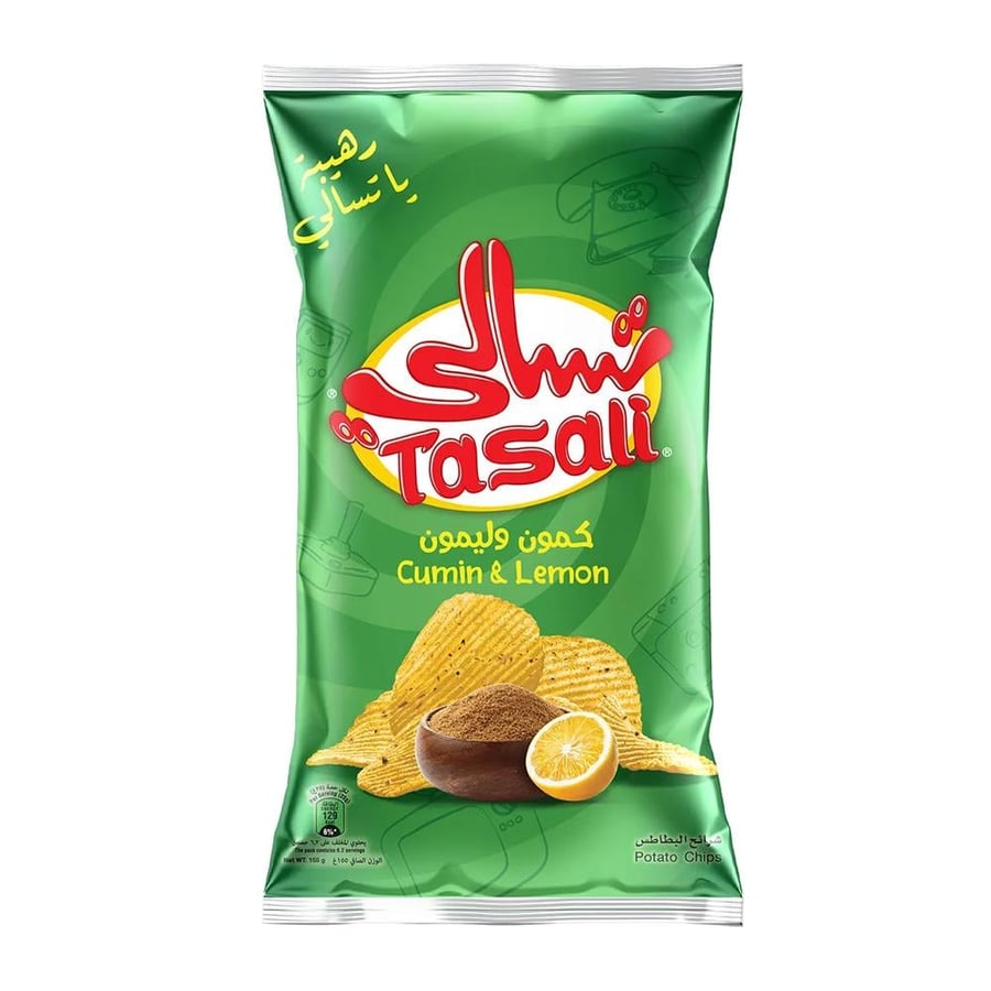 تسالي شرائح البطاطس بنكهة كمون وليمون – 155 جرام