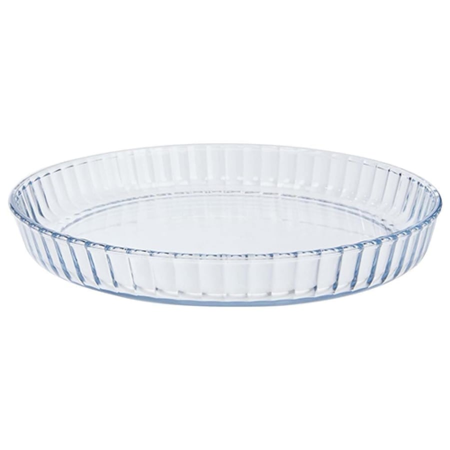 Round transparent glass oven dish 2.0 liter, withstands high temperatures up to 400 degrees Celsius P-YP-300