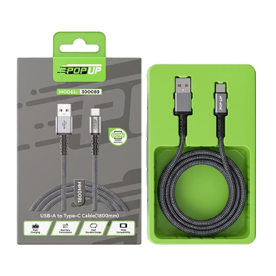 كيبل شحن سريع ونقل بيانات USB-A إلى Type-C