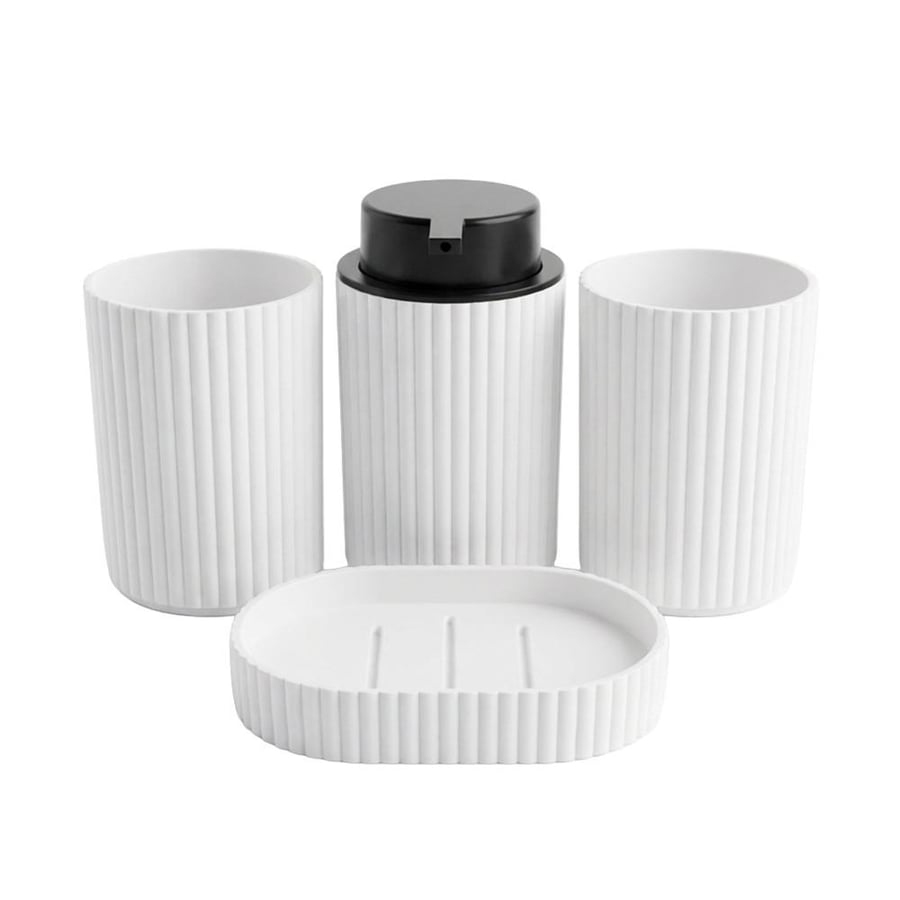 Bathroom accessories set plastic – 1 set × 4 pieces