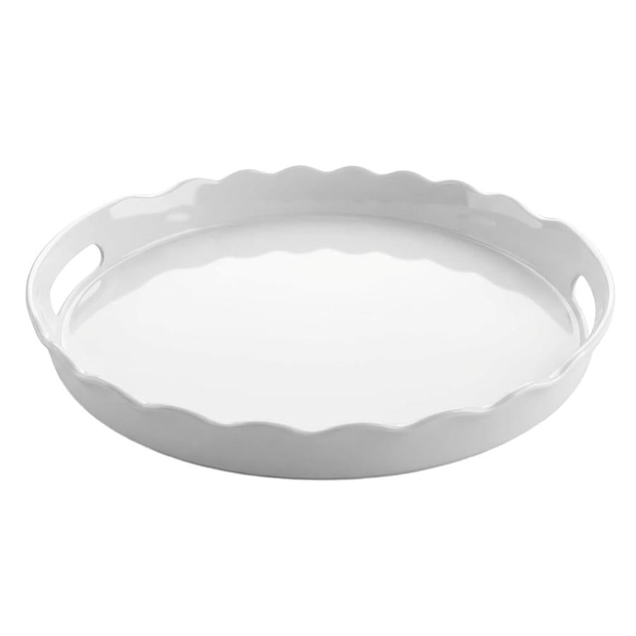 Round white melamine serving plate - YL062615