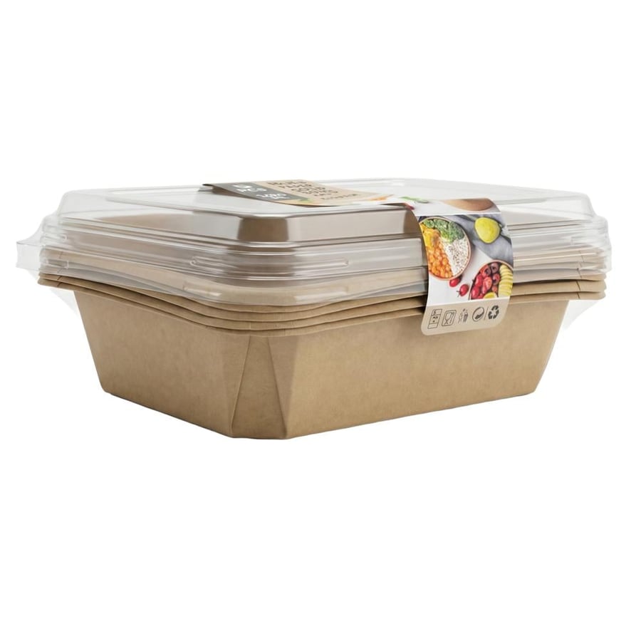 Paper plates with plastic cover - 5 pieces × 1200 ml