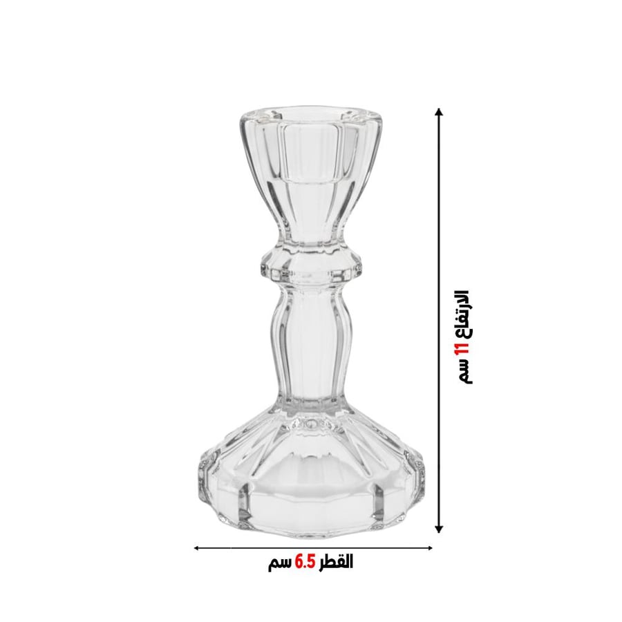 طقم شمعدان زجاجي – 1 طقم × 2 حبات