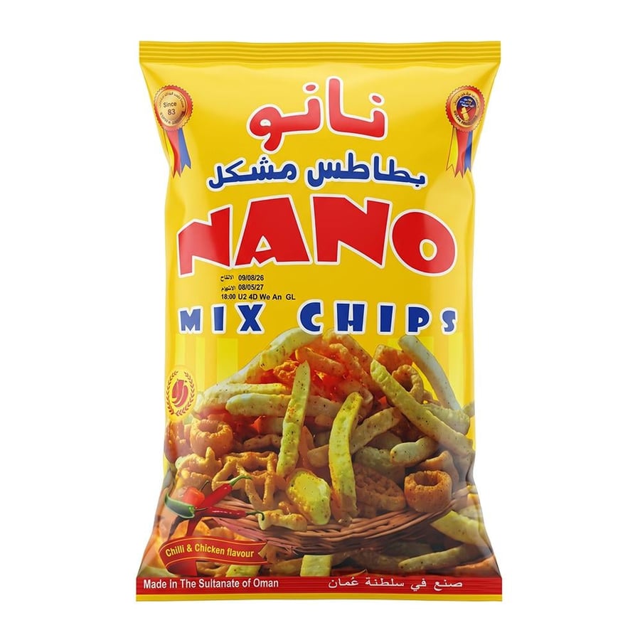 نانو بطاطس مشكل بنكهة الفلفل الحار و الدجاج – 90 جرام