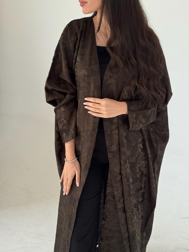 عباية حرير مشجرة | Patterned silk abaya