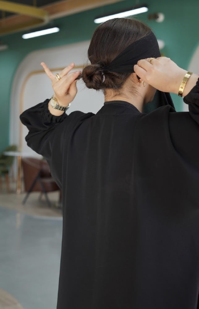 طرحه ربط+ نقاب اسلامي قصير مشبك
