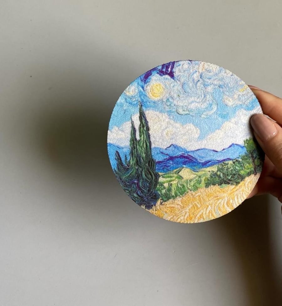 قاعدة كوب بطابع لوحة فان جوخ van Gogh ( 6 )