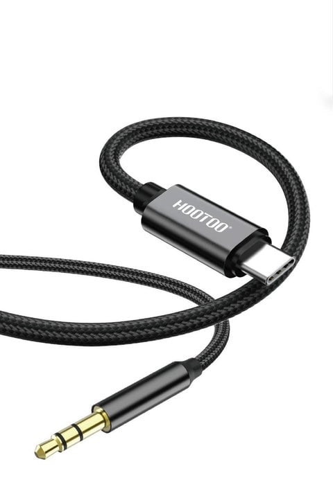 HT-056 1 Meter Type-C To 3,5mm Aux Jack Connector Cable, Black