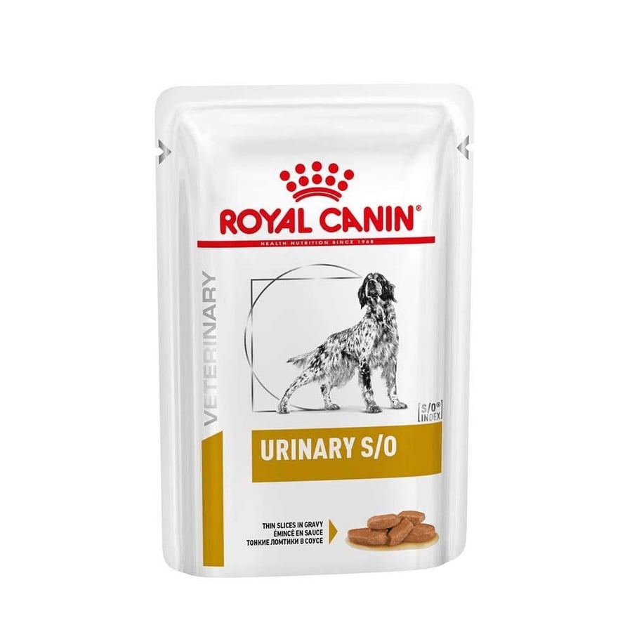 رويال كانين يوريناري اس او طعام رطب بيطري للعناية بالمسالك البولية للكلاب, شرائح في المرق- 100 جرام
