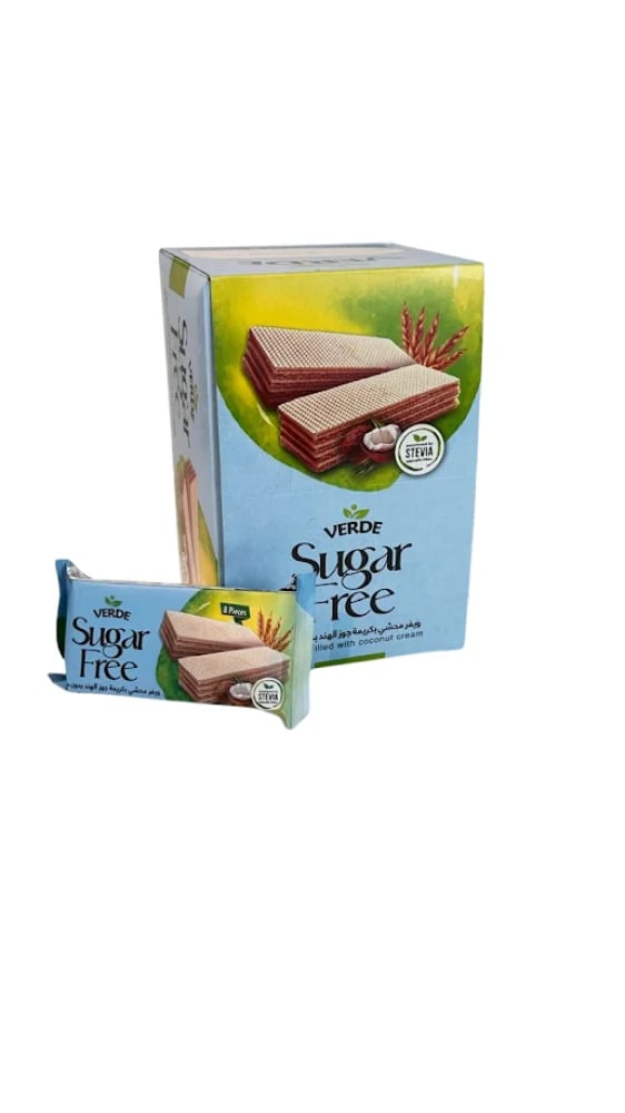 ويفر محشي بكريمة جوز الهند بدون سكر من فيردي 60جم - Verde Wafer Filled with coconut cream
