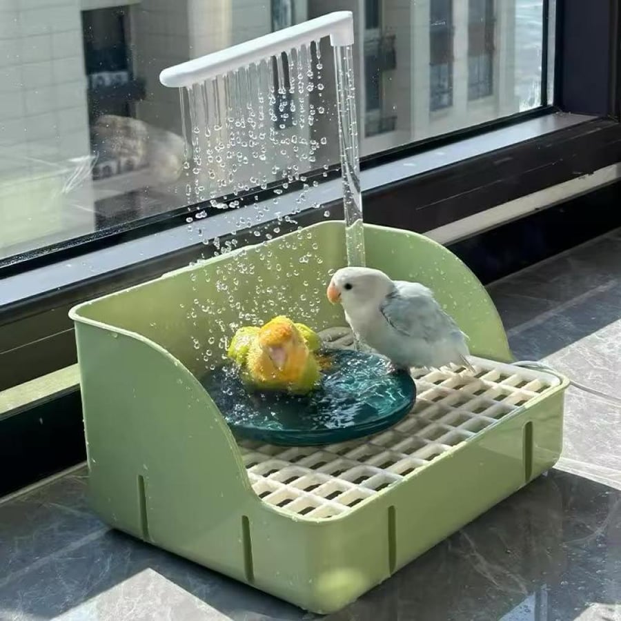 Electric bathtub for birds avoid splashing with air currents present