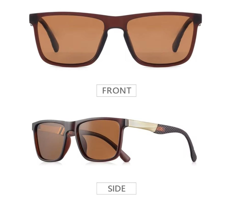 نظارة شمسية DA47 لون بني بتقنية HD POLARIZED