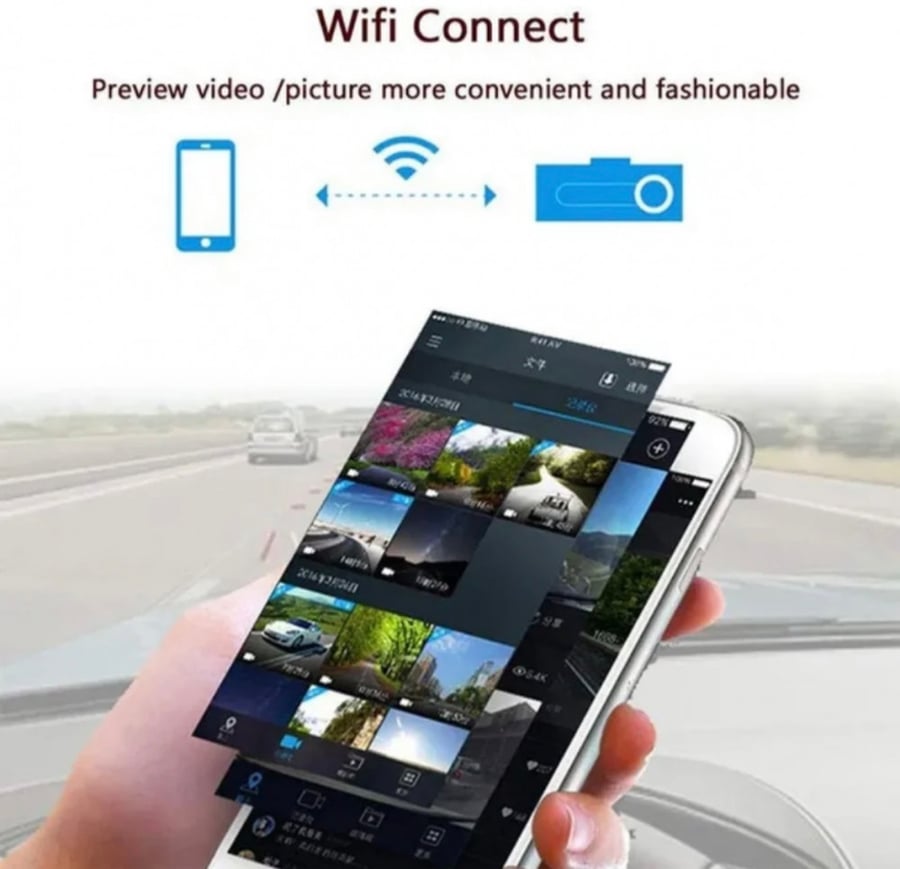 داش كام للسيارة Wifi يقترن بالجوال خيارات وميزات متعددة