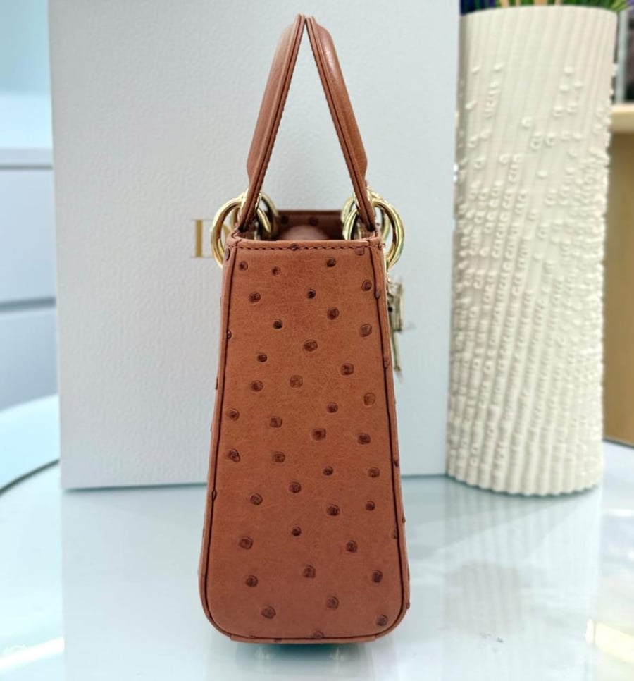 شنطة ديور Lady Ostrich Skin مقاس 20cm