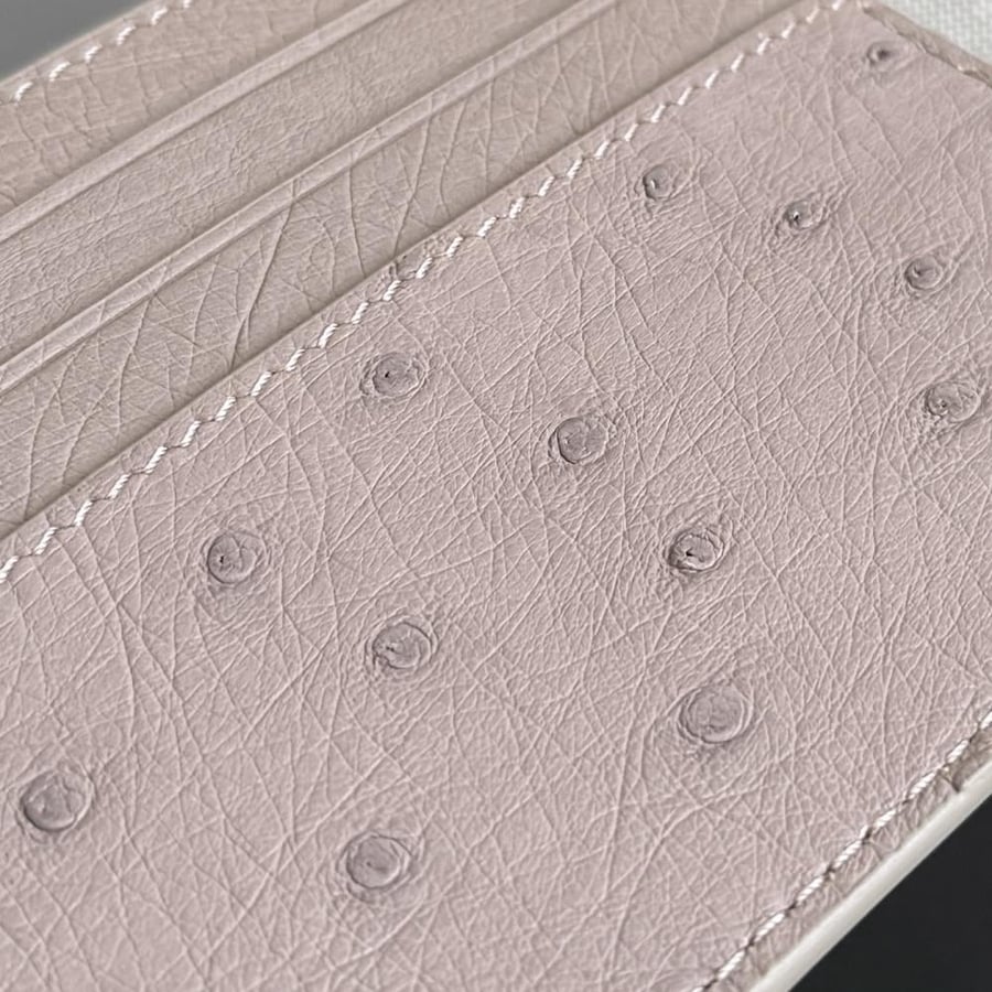 محفظة كارد هولدر بوتيغا Ostrich Leather card holder bottega
