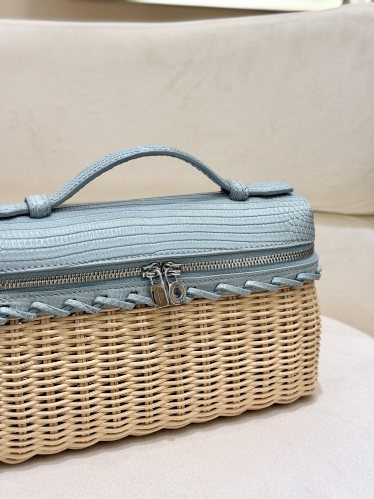 شنطة لورو بيانا Extra West Wicker Lizard Lora piana مقاس 19 cm